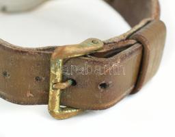 Laco-Sport 17 köves női karóra, bőr szíjjal, kopott üveggel, kopásnyomokkal, nem jár, d: 3,2 cm