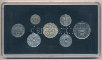 Görögország 1954-1960. 10l-20Dr (7xklf), közte 1960. 20Dr Ag, forgalmi összeállítás plasztik tokban ...