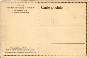 1923 Temesvár, Timisoara; A szeptember 9-i sváb felvonulás, feldíszített kocsi. Az első svábok Bánát...