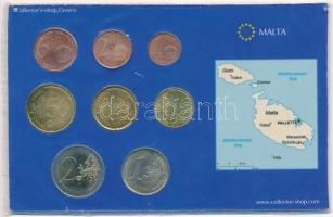 Málta 2008. 1c-2E forgalmi összeállítás (8xklf) T:1,1- Malta 2008. 1 Cent - 2 Euro coin set (8xdiff) C:UNC,AU