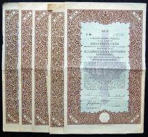1918. "Járadékkölcsön" államadóssági kötvény 100K-ról (5x), szelvényekkel