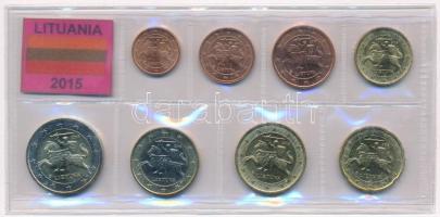 Litvánia 2015. 1c-2E forgalmi összeállítás (8xklf) T:1,1- Lithuania 2015. 1 Cent - 2 Euro coin set (8xdiff) C:UNC,AU