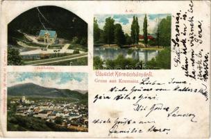 1901 Körmöcbánya, Kremnitz, Kremnica; tó, Vadászkürt. paxner J. és Biron H. / lake, hotel (EK)