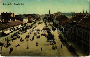 1914 Temesvár, Timisoara; Scudier tér, piac / market square (fa)