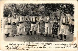 1906 Lugos, Lugoj; Krassó-Szörénymegyei román népviselet. Nemes Kálmán kiadása / Romanian folklore from Judetul Caras-Severin (fl)