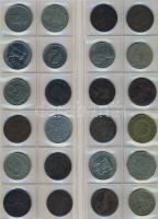 611db világpénz, igen sok tengerentúllal, régi és új, jobbakkal, benne ezüstök, albumlapokon T:vegyes