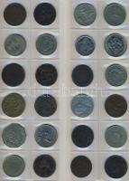 611db világpénz, igen sok tengerentúllal, régi és új, jobbakkal, benne ezüstök, albumlapokon T:vegye...