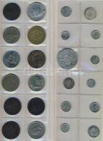 611db világpénz, igen sok tengerentúllal, régi és új, jobbakkal, benne ezüstök, albumlapokon T:vegye...