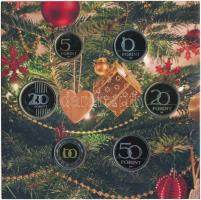 2019. 5Ft-200Ft (6xklf) + "Boldog Karácsonyt" Cu-Zn emlékérem, forgalmi szett dísztokban T...