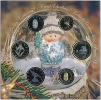 2019. 5Ft-200Ft (6xklf) + "Boldog Karácsonyt" Cu-Zn emlékérem, forgalmi szett dísztokban T...