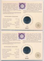 2016. 50Ft Cu-Ni "70 éves a forint" első napi veret sorszámozott emléklapon (2x) sorszámkö...