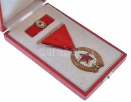 1964. "A Munka Érdemrend" bronz fokozata, zománcozott Br kitüntetés mellszalagon, miniatűr...