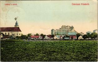 1908 Fülek, Filakovo; látkép a várral. Krämer Jeremiás kiadása / castle