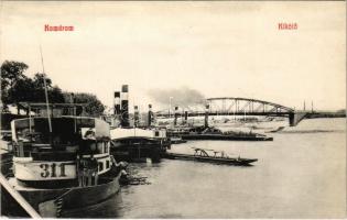 Komárom, Komárnó; kikötő, gőzhajók. L.H. Pannonia 1908. VIII. / port, steamships