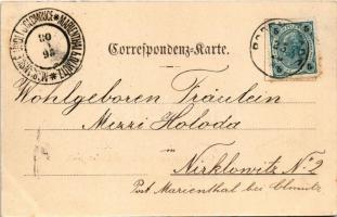 1898 Potstát, Bodenstadt; Gruss aus der Glashütte Bodenstadt / glassworks, glass factory