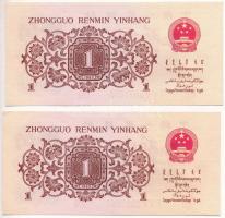 Kínai Népköztársaság 1962. 1J (2x) sorszámkövetők T:II
China / Peoples Republic 1962. 1 Jiao (2x) c...