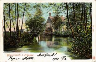 1900 Opava, Troppau; Grenzmühle / watermill. Verlag v. A. Prachowny (EK)