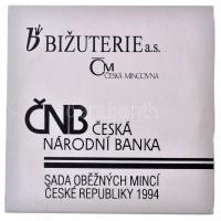 Csehország 1994. 10h-50K (9xklf) forgalmi sor + "Ceska Narodni Banka" emlékérem tokban T:1...