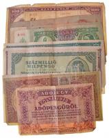 10db vegyes pengő bankjegy + 1941-1983. 12db vegyes pengő, forint fémpénz T:vegyes