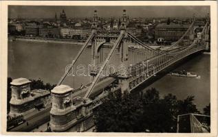 1949 Budapest, Erzsébet híd, villamos