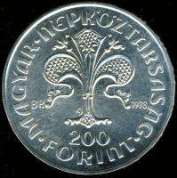 1978. 200Ft Ag "Első magyar aranyforint" T:BU