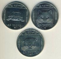 1985. 100Ft 3klf db "Természetvédelem - vadmacska, mocsári teknős, vidra" sor T:BU