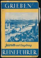 Zürich und Undumgebung. Grieben Reiseführer Band 113. Berlin, 1937, Grieben-Verlag, 82 p. + 1 t. (kihajtható térkép). Német nyelven. Kiadói papírkötés, kissé sérült, kopott borítóval.