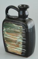 Retró kiöntő, színes mázakkal festett kerámia, jelzett, hibátlan, m: 20 cm