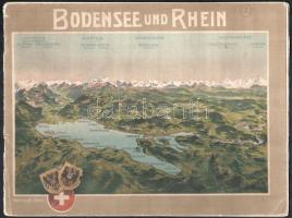 cca 1920 Bodensee und Rhein, album fekete-fehér fotókkal, 48 p., részben szétvált kötéssel, kijáró lapokkal
