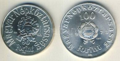 1973. 50Ft Ag + 100Ft Ag "Petőfi" T:BU