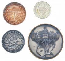 4db militária témájú emlékérem, közte DN "Köztársasági Őrezred" ezüstpatinázott Br emlékér...