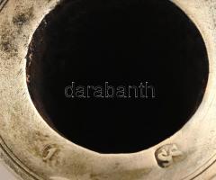 "Argauer Imre Budapesten" tajtékpipa, jelzett, kopásnyomokkal, kupakja antik 13 latos ezüs...