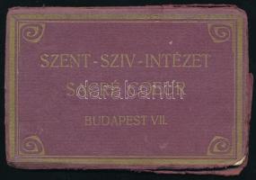cca 1910 Bp., Szent Szív Intézet / Sacré Coeur, leporelló 21 fotóval, sérült papírtokban
