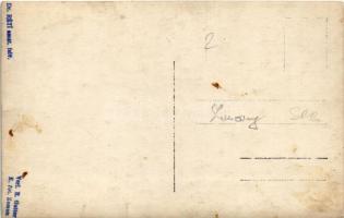 Zimony, Semlin, Zemun; Felrobbantott vasúti híd télen. Dr. Réti amat. felvétele / blown up railway b...