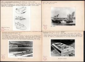cca 1960-1975 Légpárnás hajók, szállítóeszközök, kísérleti járművek, 33 oldalnyi fényképes dokumentá...