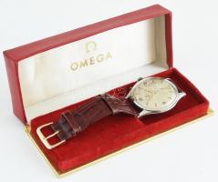 Omega Jumbo 1950. másodpercmutatós, kissé korrodált számlappal, bőr szíjjal, működő állapotban, hozz...
