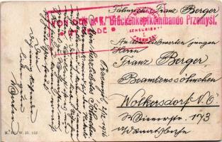 1916 Gruss vom Krampus! / Krampus with birch and children. K.Ph.W.II. 652. + "K.u.K. Brückenkop...