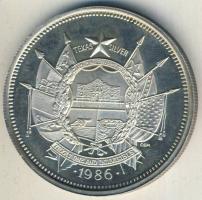 USA 1986. 1 Troy oz. Ag "150 éves Texas" T:PL Tanúsítvánnyal!