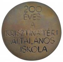 1987. "1787-1987 / 200 éves a Krisztina téri Általános Iskola" Br plakett (102mm) T:2