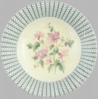 MZ Altrohlau porcelán tányér, kézzel festett, kopott, jelzett. d: 23,5cm