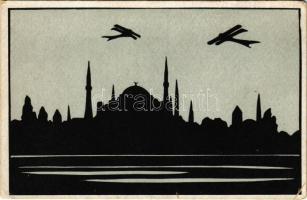 Constantinople, Istanbul; No. 2. Flieger über dem Bosporus. Kunstverlag H.E. Wilhelm Lorenzen s: Hedwig Lelizeus (EK)