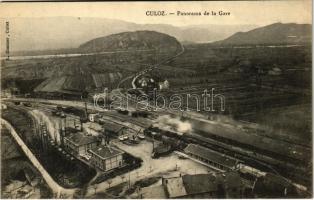 Culoz, Panorama de la Gare / railway station, train, locomotive