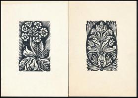 Kósa Bálint (1932-): 4 db kisgrafika. Linó, papír, jelzés nélkül, 15×10,5 cm