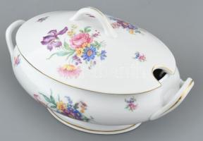 Zsolnay porcelán étkészlet, hiányos (csak 4 kistányér). Matricás, jelzett, kopásokkal