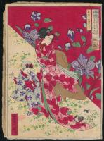 cca 1860 Kínai színezett fametszetek, 2 db, 24×17 cm