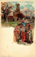 Cannes. Carte Postale Artistique de Velten No. 460. Imp. Litogr. Wolfrum & Hauptmann litho s: Manuel Wielandt