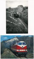 19 db MODERN motívum képeslap: vonat, vasútállomások / 19 modern motive postcards: trains, railway stations