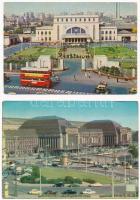 19 db MODERN motívum képeslap: vonat, vasútállomások / 19 modern motive postcards: trains, railway s...