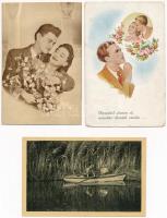 6 db főleg RÉGI romantikus képeslap / 6 mostly pre-1945 romantic postcards