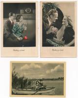 6 db főleg RÉGI romantikus képeslap / 6 mostly pre-1945 romantic postcards